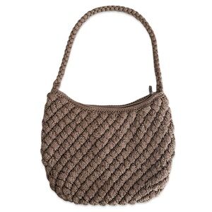 The Sak Woven Crochet Taupe Shoulder Bag